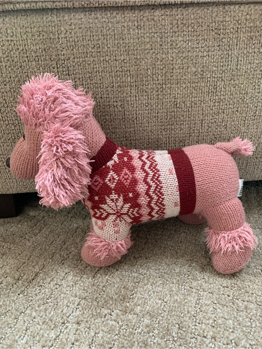 Vintage Russ Berrie Pink Poodle Dog Stuffed Amimal